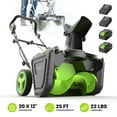 thumbnail image 1 of Steelite 2x21V Cordless Snow Blower, 20" Snow Thrower with Brushless Motor,850 lbs/Min Electric Snow Remove Machine with 2 x4.0 Ah Batteries & Charger, 1 of 11