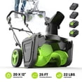 thumbnail image 1 of Steelite 2x21V Cordless Snow Blower, 20" Snow Thrower with Brushless Motor,850 lbs/Min Electric Snow Remove Machine with 2 x4.0 Ah Batteries & Charger, 1 of 11