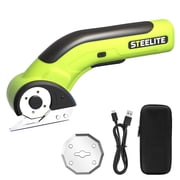 Steelite Cordless Electric Scissors,Electric Cardboard Cutter,4V Rechargeable Box Cutter with Replacement Blade & Storage Bag,Power Rotary Cutter for Cardboard, Fabric, Carpet, Leather, Plastic