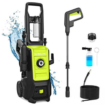 Steelite Electric Pressure Washer, 3500 PSI, Max 2.25 GPM Portable Power Washer with Adjustable Nozzles, Extended Hose & Power Cord, Efficient Cleaning for Cars, Driveways, Patios, and Floor Cleaning