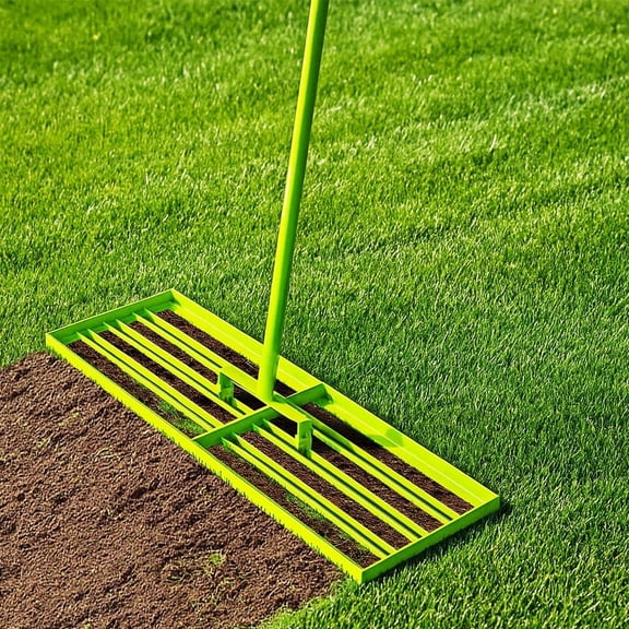 Steelite Lawn Leveling Rake, 30"x10" Heavy Duty Lawn Level Tool with 72 Inch Adjustable Handle ,Lawn Leveler for Soil Grass Golf Field, Professional Lawn Care Tool