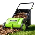 thumbnail image 1 of Steelite Push Lawn Sweeper,21-inch Leaf & Grass Collector, Leaf Sweeper for Lawn ,Heavy Duty Thickened Steel Durable to Use with Large 3.6 cu. ft. Mesh Collection Hopper Bag, 2 Spinning Brushes, 1 of 10