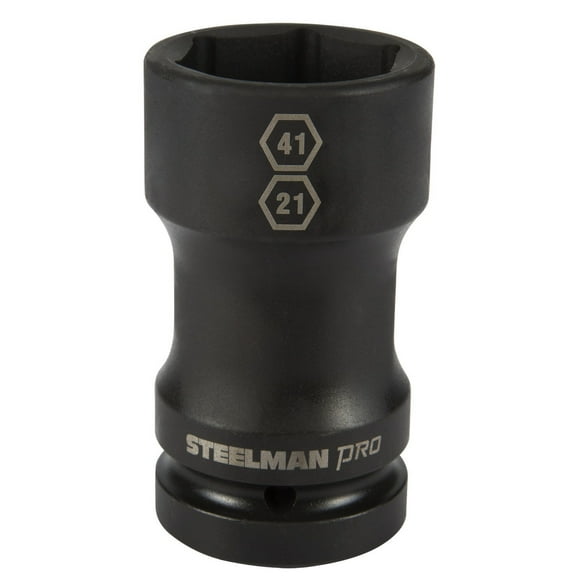 Steelman 1 in. Drive 41mm 6 Point 21mm 4 Point Budd Combo Impact Socket 79324