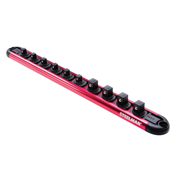 Steelman 10-Piece 1/4-Inch and 3/8-Inch Drive Aluminum Socket Storage Rail 60736