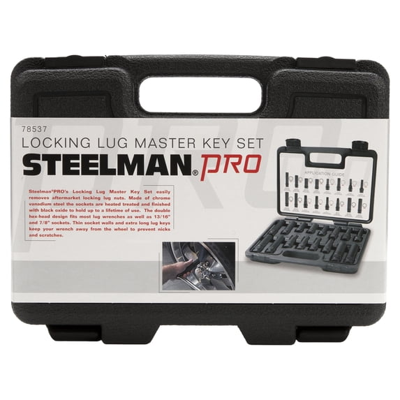 Steelman 78537 16-Piece SAE/Metric Locking Lug Nut Master Key Set