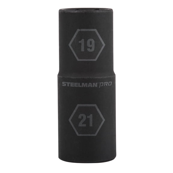 Steelman Pro 1/2 in. Drive 6 Point 19mm x 21mm Impact Flip Socket 60229