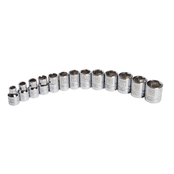Steelman Pro 13pc 3/8-in Drive Shallow Depth 6-pt Metric Chrome Socket Set 78528