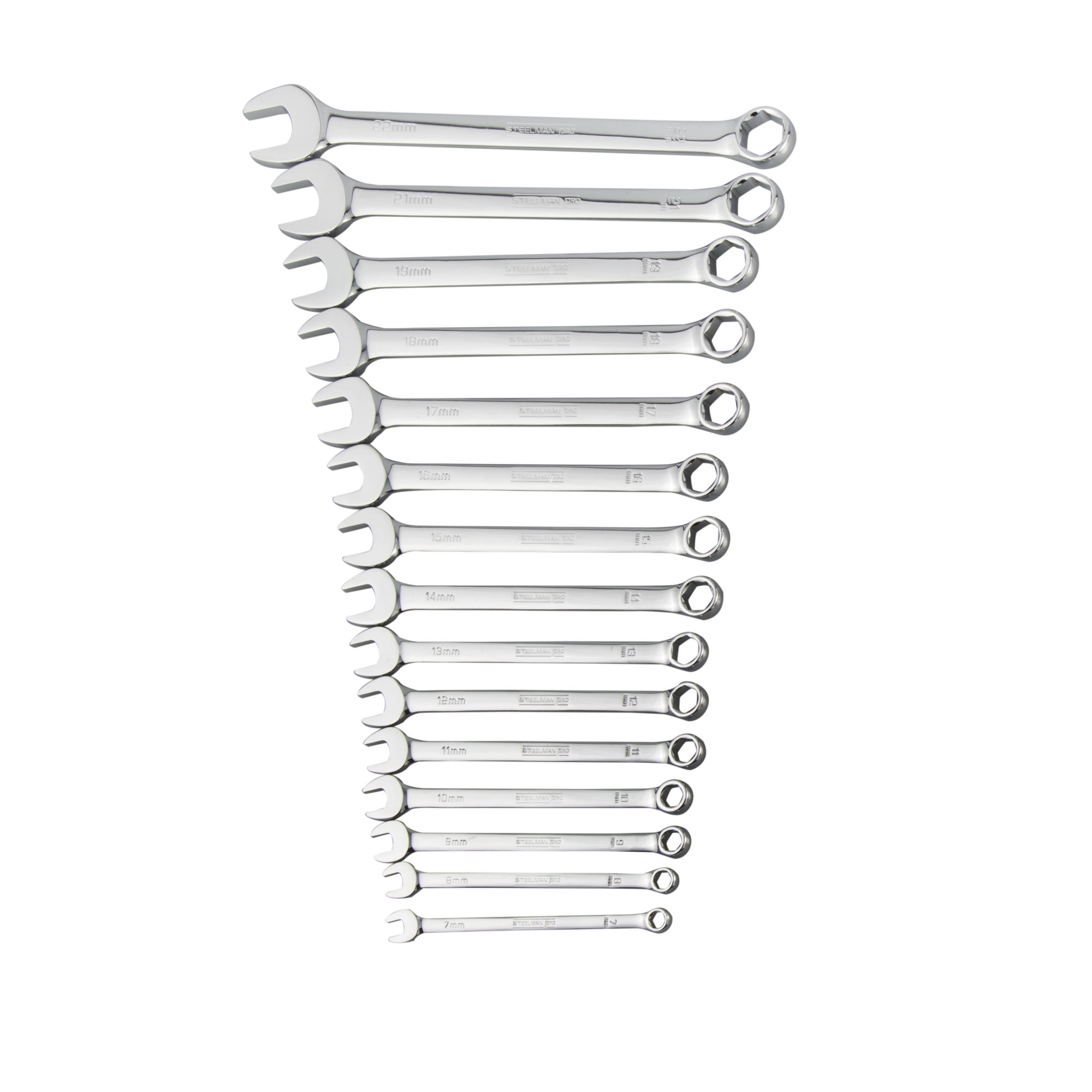 Steelman Pro 78533 15-Piece Metric 6-Point Combination Wrench Set