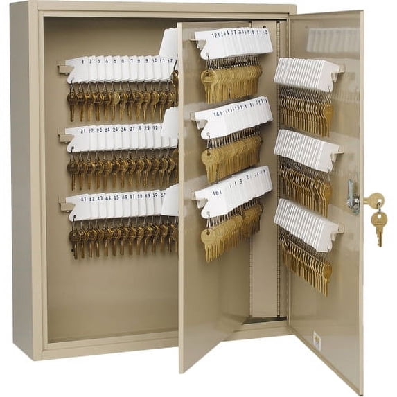 Steelmaster Key Cabinet - 240-Key Capacity 16.5" x 4.9" x 20.1" - 1 x Door(s) - Scratch Resistant, Chip Resistant, Locking Door, Key Lock, Sturdy, Wall Mountable - Sand - Steel - Recycled