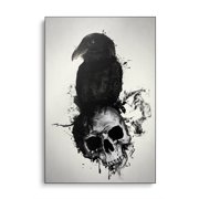 Steelpix Metal Print - Raven and Skull