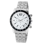 Steeltime Mens Stainless Steel White Alloy Watch Equipped with a Tachymeter and Functioning Chronograph