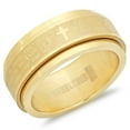 thumbnail image 1 of Steeltime Unisex 18K Gold Plated Stainless Steel Lords Prayer Rotating Ring Band, 1 of 2