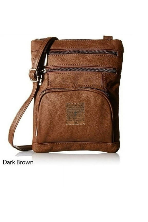 Unisex Super Soft Leather Crossbody Bag with 6 compartments and Carrying Strap