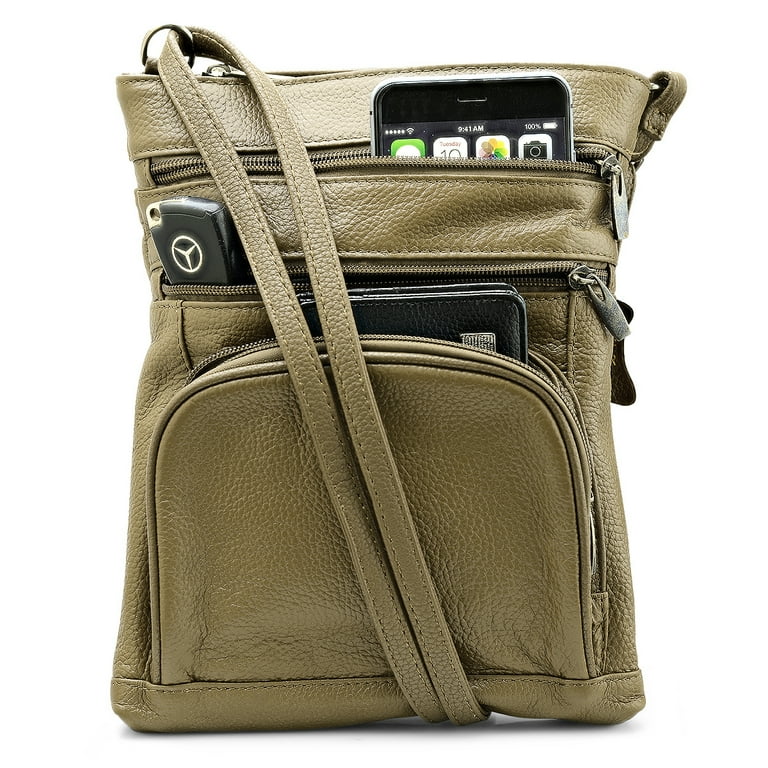 SteelTime by SteelTime Unisex Genuine Leather Crossbody Bag Various Colors 6 Piece Walmart