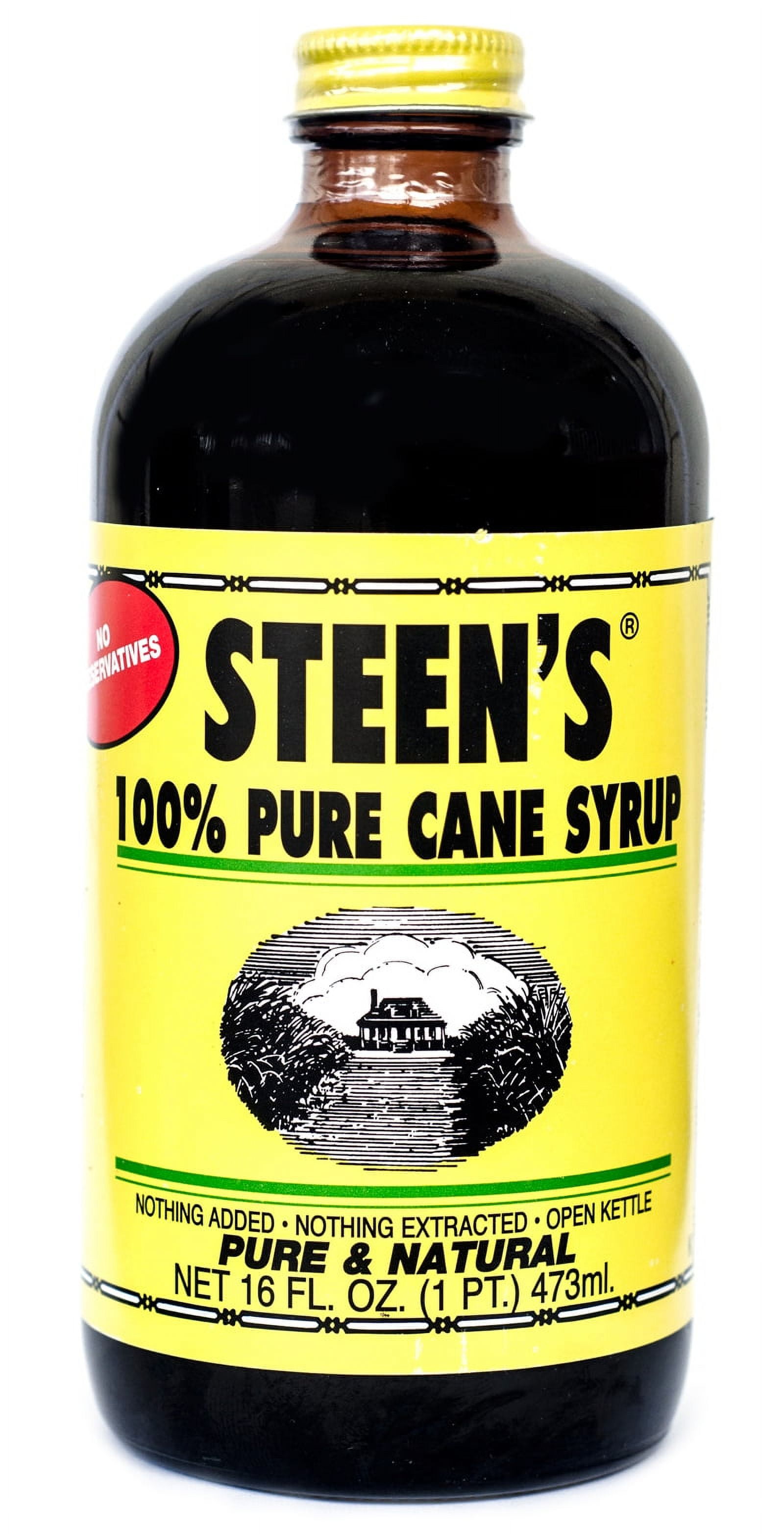 Steen's 100 Pure Cane Syrup, Traditional Yellow Label, 16 oz Bottle