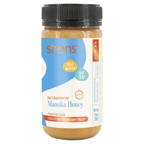 Steens MGO 400+ (UMF13+) Manuka Honey 500g, British Import (Pack of 2)