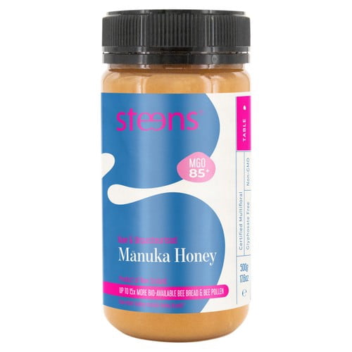 Steens MGO 85 Raw Manuka Honey 500g, British Import (Pack of 2)