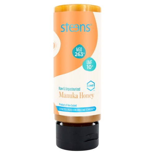Steens MGO263 (UMF10) Manuka Honey SQUEEZY 340g, British Import (Pack of 2)