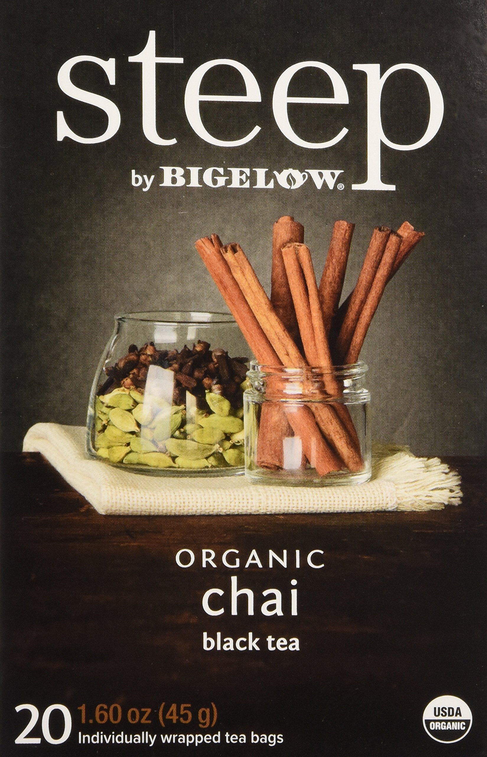 Steep By Bigelow Organic Chai 20 Count Organic Caffeinated Individual ...