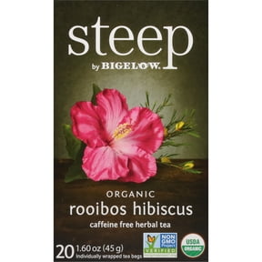 Steep by Bigelow Organic Rooibos Hibiscus Herbal Tea Bags, 20 Count