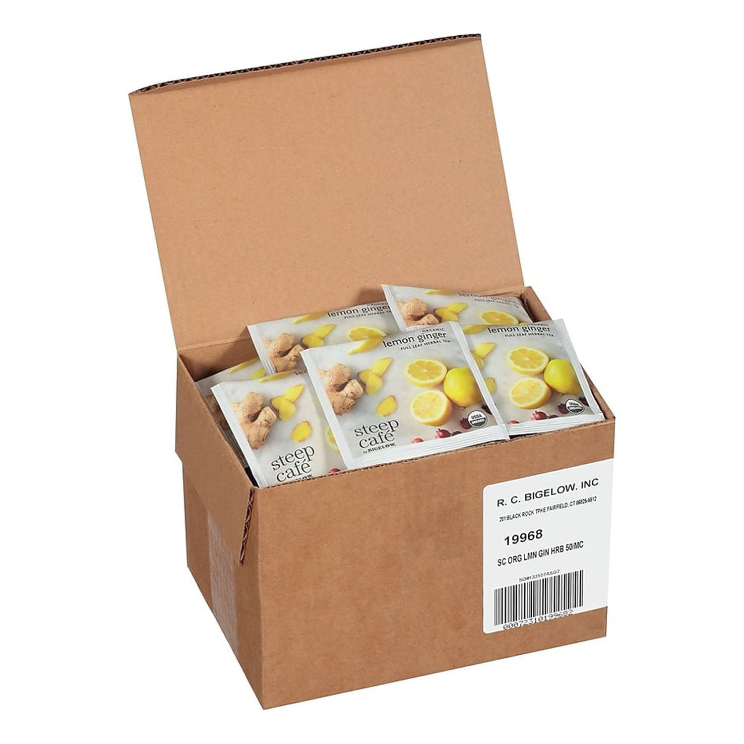 Steep Caf Organic Lemon Ginger Herbal Tea 50 RCB19968