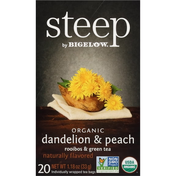 Steep, Dandelion & Peach, Rooibos and Green Tea, Tea Bags, 20 Count
