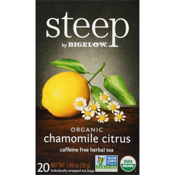 Steep Organic Herbal Tea, Chamomile Citrus, Tea Bags, 20 Count