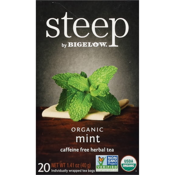 Steep by Bigelow Organic Mint Tea Bags, 20 Count