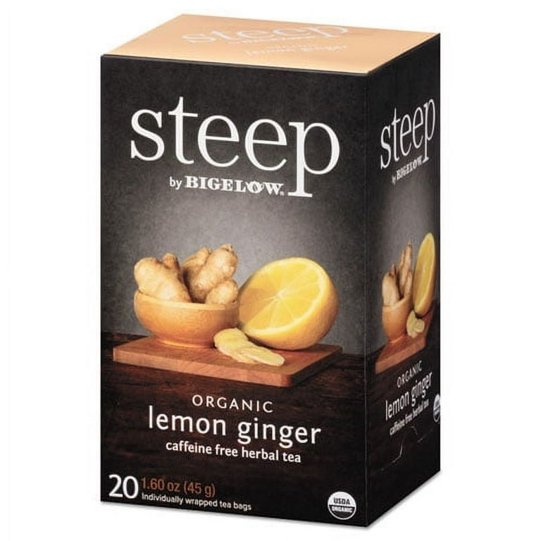 steep Tea, Lemon Ginger, 1.6 oz Tea Bag, 20/Box steep Tea, Lemon Ginger, 1.6 oz Tea Bag, 20/Box