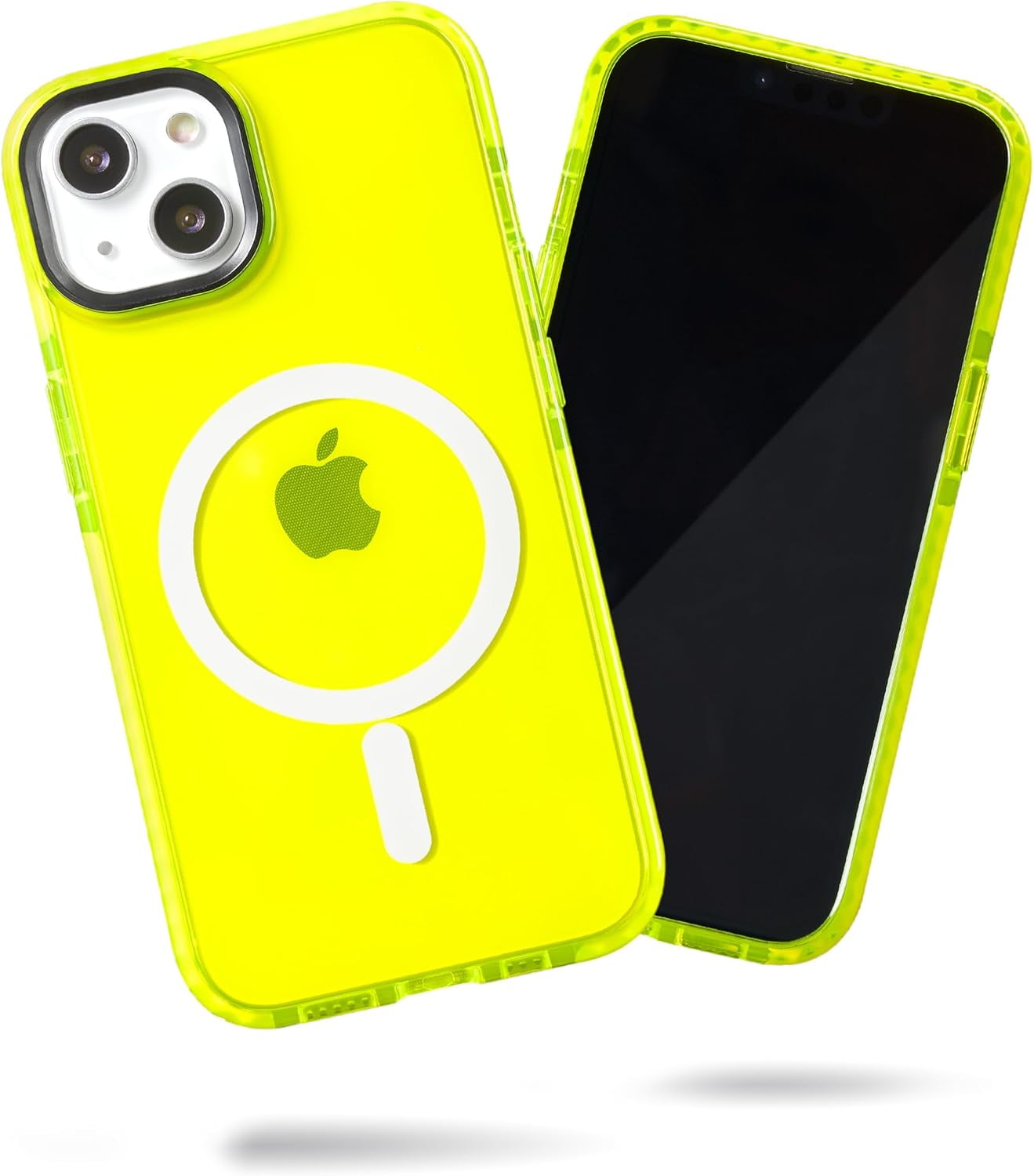 SteepLab Barrier MS Case for iPhone 15 - Compatible with MagSafe - Impact Absorbing Case with Strong Magnets - 360 Protection and Raised Bezel (Hi-Energy Neon Yellow)