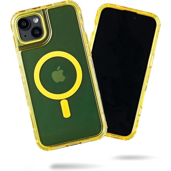 SteepLab Chroma Case for iPhone 15 Plus - Compatible with MagSafe, Extra Heavy Duty Protection and Vibrant Colors (Radiant Yellow Burst)