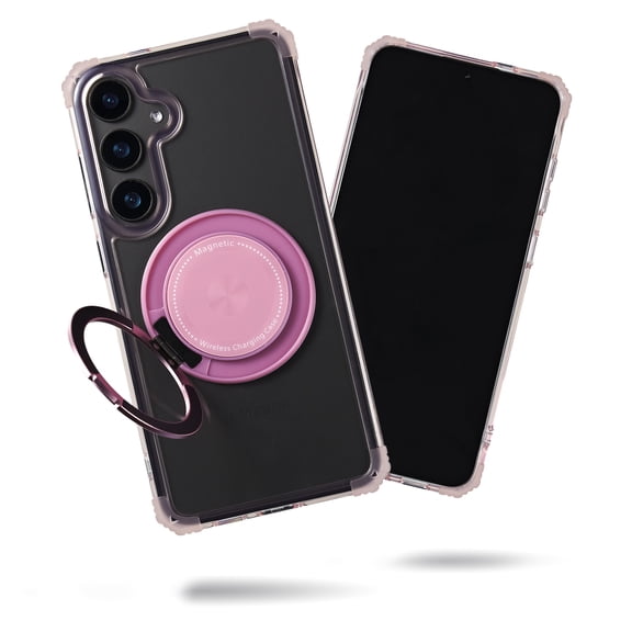 SteepLab Revolve Case for Samsung Galaxy S24 - Slim Magnetic Ring Stand Phone Case with Enhanced Corner Protection & MagSafe Compatibility (Infinity Pink)
