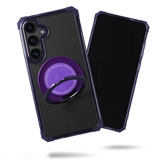 SteepLab Revolve Case for Samsung Galaxy S24 - Slim Magnetic Ring Stand Phone Case with Enhanced Corner Protection & MagSafe Compatibility (Purple Eclipse)