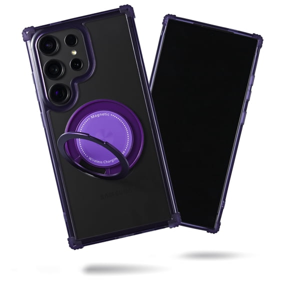 SteepLab Revolve Case for Samsung Galaxy S24 Ultra - Slim Magnetic Ring Stand Phone Case with Enhanced Corner Protection & MagSafe Compatibility (Purple Eclipse)