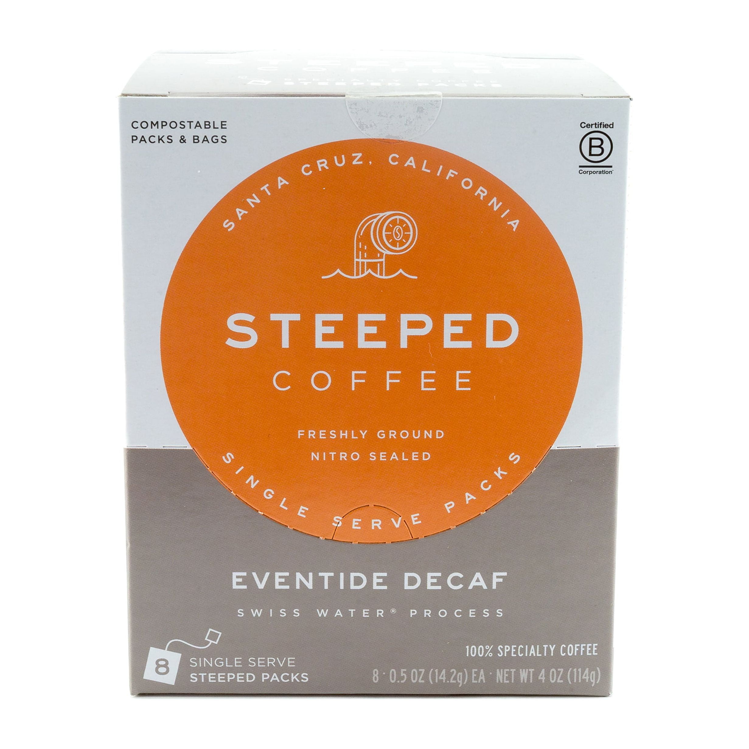 Steeped Coffee Eventide, Decaf Swiss Water Process, 8 Single Serve