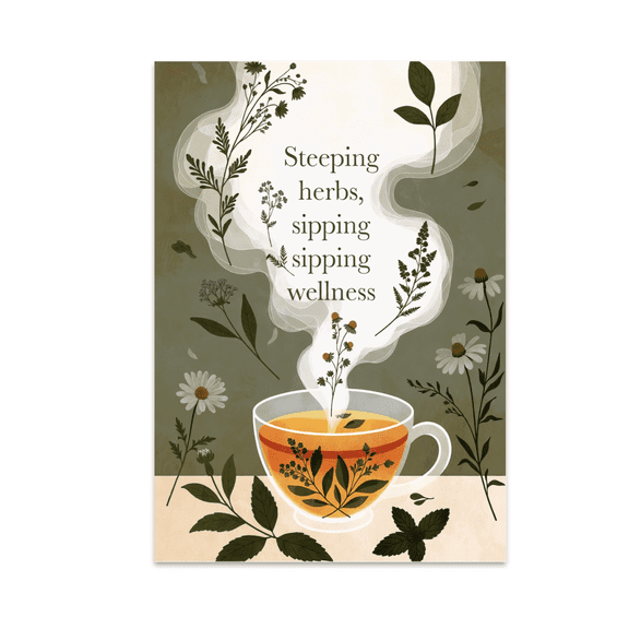Steeping Herbs Sipping Wellness - Herbal Tea Enthusiast - 11 oz Ceramic Coffee Mug