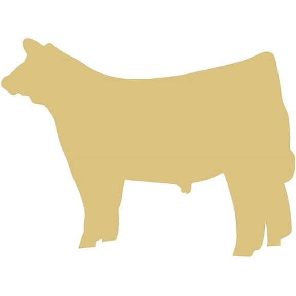 Steer Cutout Unfinished Wood Home Décor Farm House Country Door Hanger MDF Shape Canvas Style 1 (24")