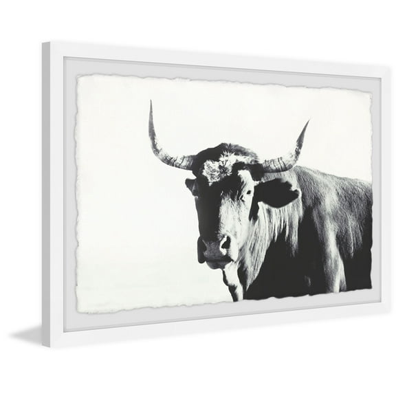 Steer Face Framed Painting Print