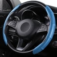 thumbnail image 1 of Steering Cover Car Carbon Fiber Leather Steering Wheel Grip Cover(Blue), 1 of 12