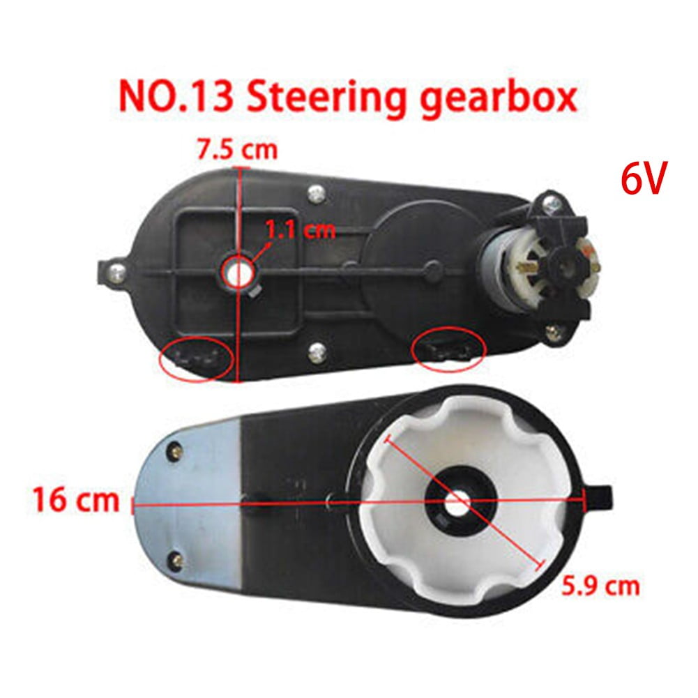 Steering Motor Gearbox 6V 12V for Children's Electric Car, Kids Ride on