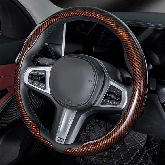 Steering Size 36-38cm Universal Non-slip D-shaped Round Breathable Car Steering Wheel Cover Protector Suitable Auto Accessories