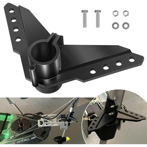 Steering Triangle Mounting Bracket Replacement Parts Kit Fit For Newport NK-180S Brushless Kayak Trolling Motors, Black Mounted Steering Bracket