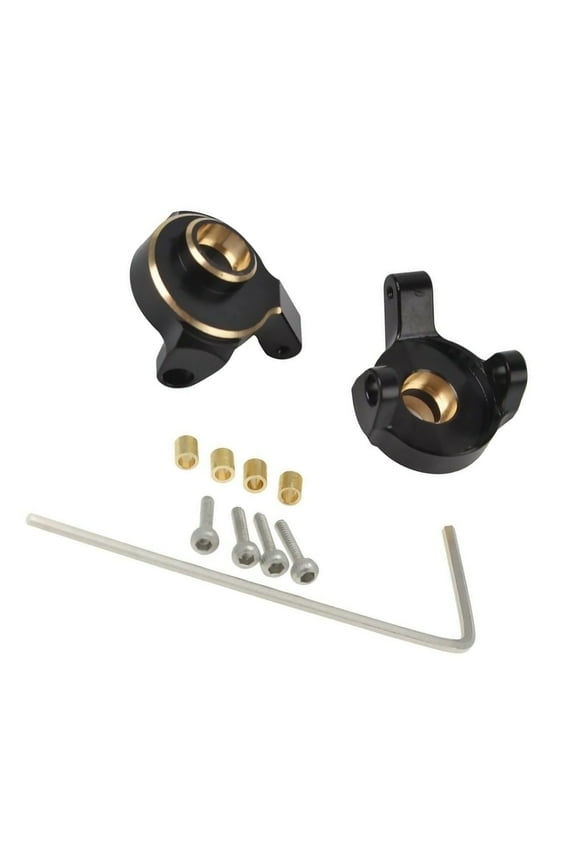 Steering Upgrade Heavy Duty Brass Knuckles, Black Finish, for Axial SCX24 Better Rear Traction