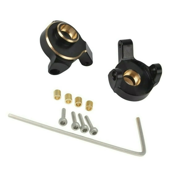 Steering Upgrade Heavy Duty Brass Knuckles, Black Finish, for Axial SCX24 Better Rear Traction