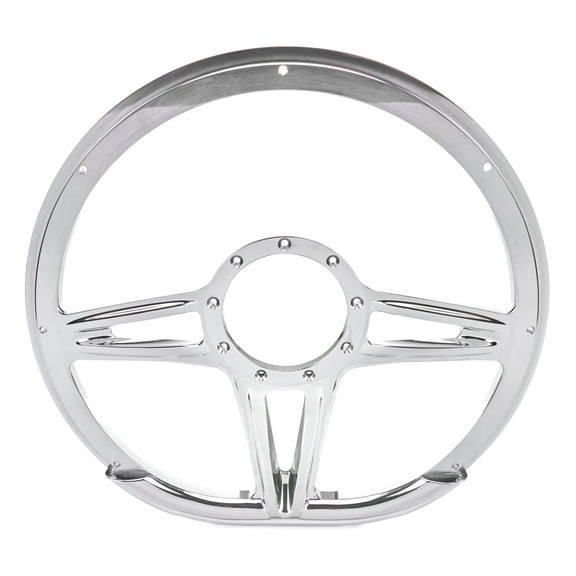 Steering Wheel 14in D-Shape Victory Polished