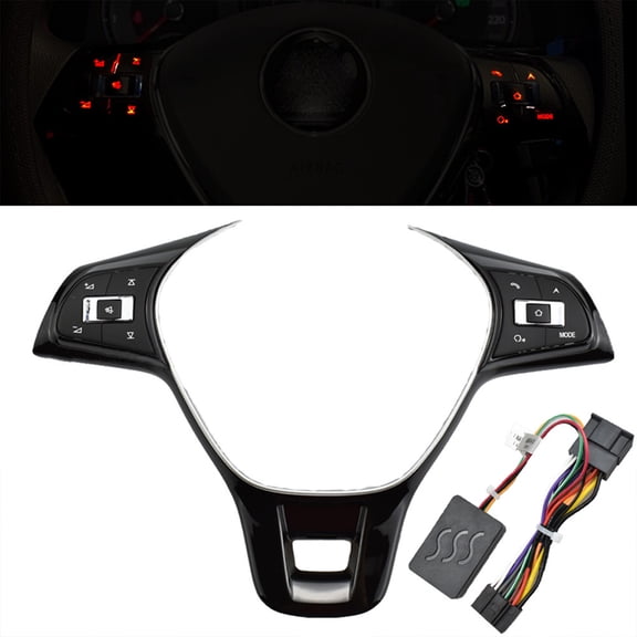 Steering Wheel Audio Volume Cruise Control Switch Button For VW MK6 Fit For Golf 7 Polo ABS Multifunction Replacement Cruise Control Module-red light