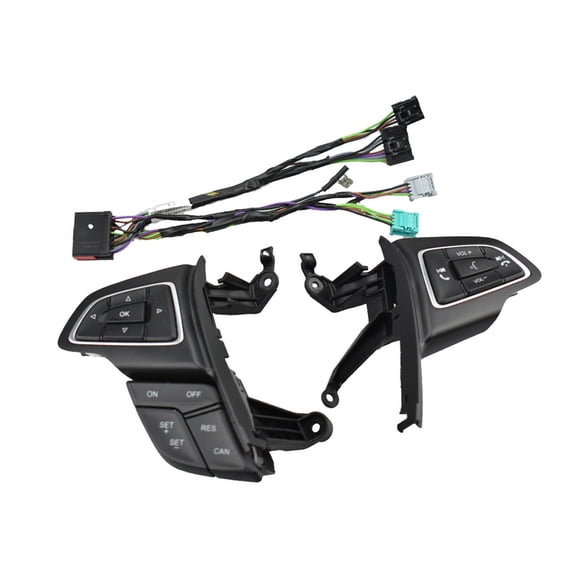 Steering Wheel Audio Volume Cruise Control Switch Button For Ford Focus MK3 2015-2017 For Kuga 2017 ABS Multifunction Replacement Steering Wheel Accessories-Lowprofile version