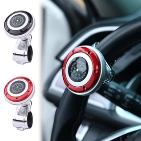 Steering Wheel Booster Knob 360° Rotation Alloy Bearing | Carbon Fiber Texture Non-Slip Grip | Easy Install Car Steering Wheel Accessory | 1 Pc Black