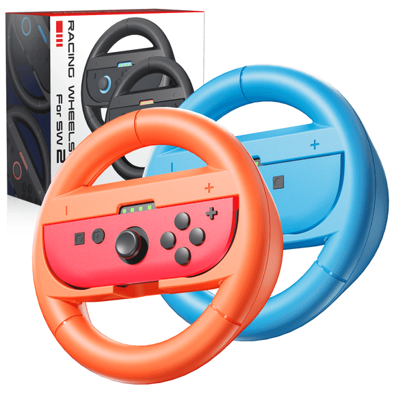 Steering Wheel for Nintendo Switch 2 2025,Racing Wheels for Mario Kart World/ 8 Deluxe,Switch 2 Racing Game Accessories for Switch 2 JoyCon (Blue and Orange)