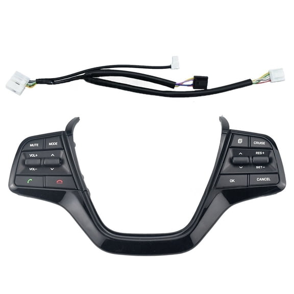 Steering Wheel Control Switch Button For Hyundai Elantra 1.6L 2016-2019, Multi-Funetion Steering Wheel Remote Volume Button Cruise Control Switch-Piano Black